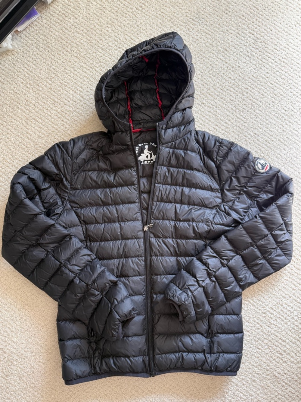 JOTT Men’s down hooded jacket black size S